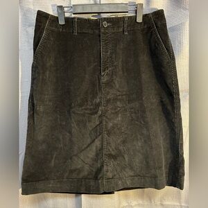 Eddie Bauer Black Corduroy Skirt